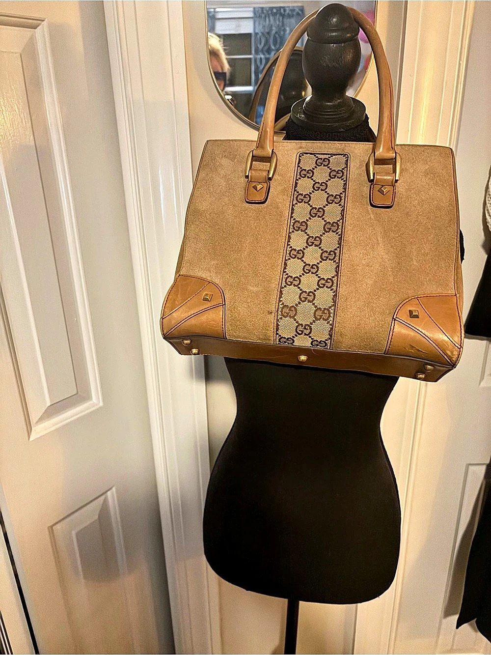 Gucci Brown Suede Tote - Picture 2 of 5